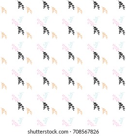 Cute floral and Flower seamless pattern with leaves, element for design, vector illustration