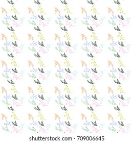 Cute floral and Flower seamless pattern with leaves, element for design, vector illustration