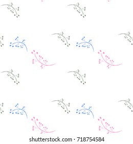 Cute floral and Flower seamless pattern with leaves, element for design, vector illustration