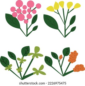 flor floral adorable con hoja