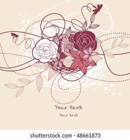 cute floral frame with free place for your text