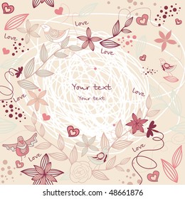 cute floral frame with free place for your text