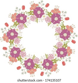 Cute floral frame.  Perfect for wedding invitations and birthday cards.