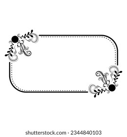 cute floral frame shape illustration design