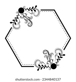 cute floral frame shape illustration design