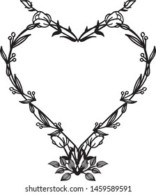 Cute floral frame with style unique, decoration of vintage cards. Vector