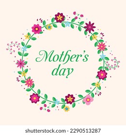 Cute floral frame with vector flowers
