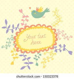 Cute floral frame for your design