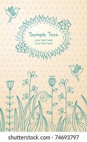 cute floral greeting card