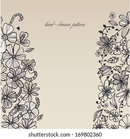 cute floral hand drawn frame