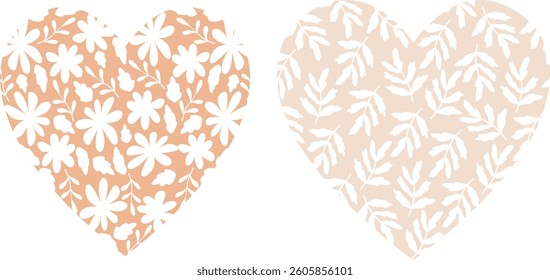 Cute Floral heart vector illustration