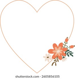 Cute Floral heart vector illustration