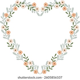 Cute Floral heart vector illustration