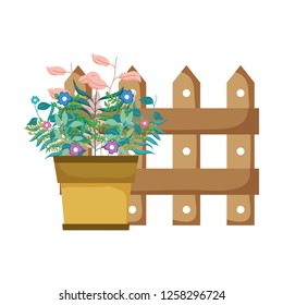 cute floral houseplant with fence