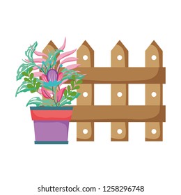 cute floral houseplant with fence