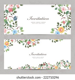 cute floral invitation cards for your design