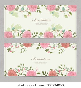 cute floral invitation cards for your design