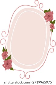 Vector de etiqueta oval floral lindo