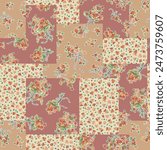 Cute floral patchwork pattern perfect for textile design,