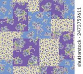 Cute floral patchwork pattern perfect for textile design,
