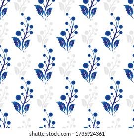 cute floral pattern baby style, abstract porcelain flower seamless background, beautiful flowers and branches texture for design wall, paper, ceramic, pottery, indigo, tile, fabric and textile, vector