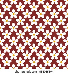 Cute floral pattern with buds chamomile flowers. Seamless background. Vector illustration for print on fabric, textiles, wallpaper. Vintage retro style. Miles Fleur, ditsy ornament. 