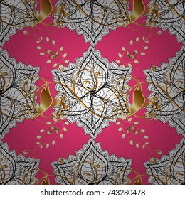 Cute floral pattern with buds chamomile flowers. Miles Fleur, ditsy ornament. For print on fabric, textiles, wallpaper. Seamless background. Vector illustration. Vintage retro style.