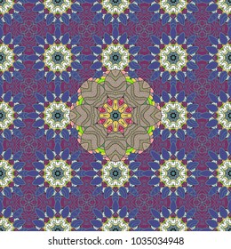 Cute floral pattern with buds flowers. Vector illustration. Vector. Seamless background. For print on fabric, textiles, wallpaper. Vintage retro style.