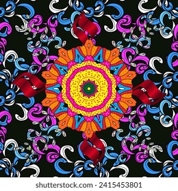 Patrón floral lindo con brotes florales. fondo transparente. ilustración vectorial para impresión en tejidos, textiles, papel pintado. Estilo retro vintage. vector 
