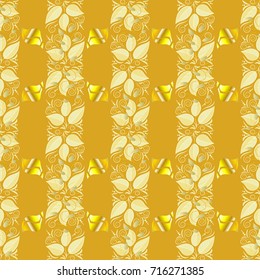 Cute floral pattern with buds flowers. Seamless background. Vector illustration. For print on fabric, textiles, wallpaper. Vintage retro style. Vector