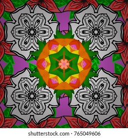 Cute floral pattern with buds flowers. Vintage retro style. For print on fabric, textiles, wallpaper. Seamless background. Vector. Vector illustration.