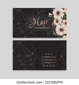 Cute Floral pattern Business card name card Design Template