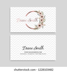 Cute Floral pattern Business card name card Design Template