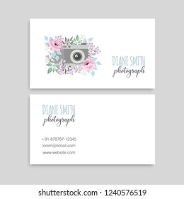 Cute Floral pattern Business card name card Design Template