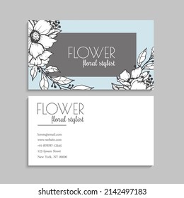 Cute Floral pattern Business card name card Design Template