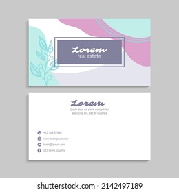 Cute Floral pattern Business card name card Design Template