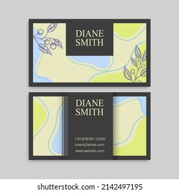 Cute Floral pattern Business card name card Design Template