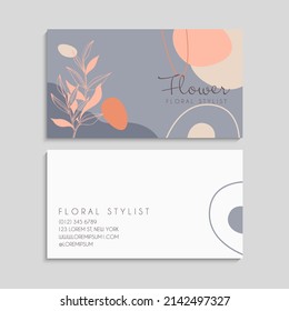 Cute Floral pattern Business card name card Design Template