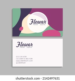 Cute Floral pattern Business card name card Design Template