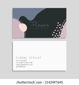 Cute Floral pattern Business card name card Design Template