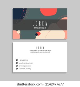 Cute Floral pattern Business card name card Design Template