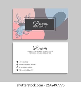 Cute Floral pattern Business card name card Design Template