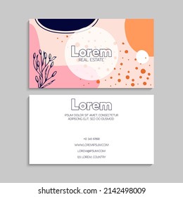 Cute Floral pattern Business card name card Design Template