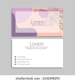 Cute Floral pattern Business card name card Design Template