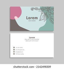 Cute Floral pattern Business card name card Design Template