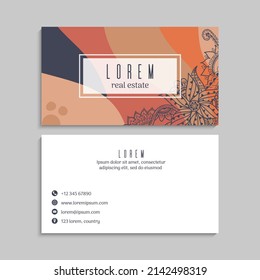 Cute Floral pattern Business card name card Design Template