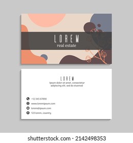 Cute Floral pattern Business card name card Design Template