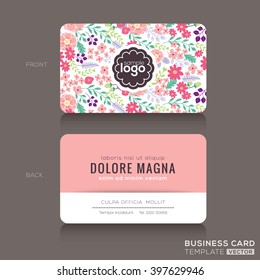 Cute Floral Pattern Business Card Name Card Design Template