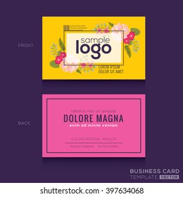 Cute Floral Pattern Business Card Name Card Design Template