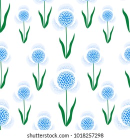 Cute Floral Pattern, dandelion Seamless Vector Background, Summer Texture for Trandy Fashion Prints for Kids and Babies
